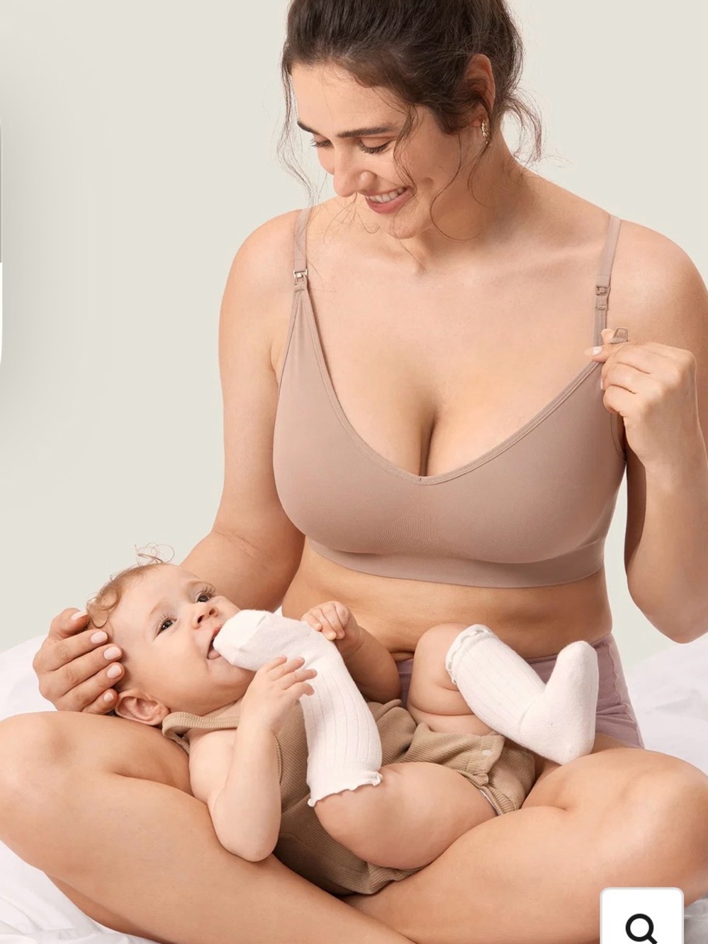 Momanda Seamless Soft Knit Nursing Bra- Cocoa Beige - Size Large NWT*